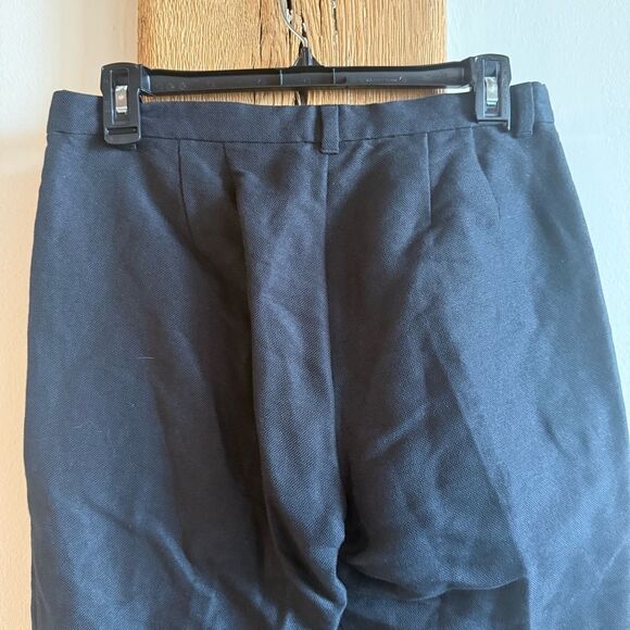 ‘S MaxMara Linen/Cotton Blend Straight Leg Pants - Black Sz 6 - Picture 8 of 8